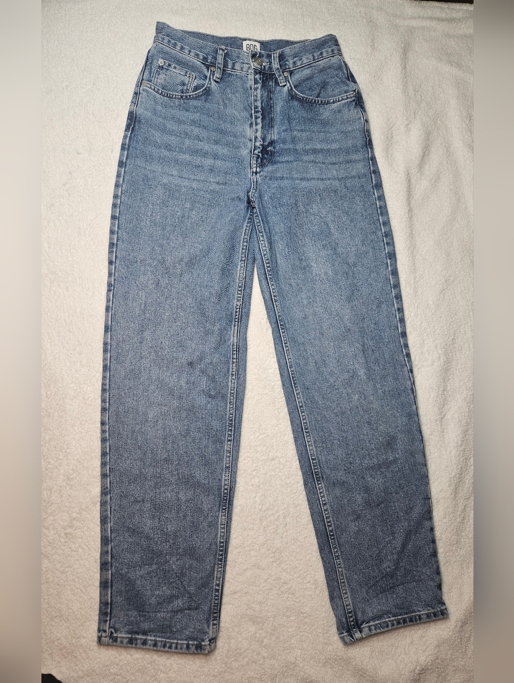 BDG Urban Outfitters High-Rise Straight Baggy — Light Blue Denim